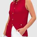 PRETTYGARDEN Women's 2026 Spring Sweater Vest Sleeveless Button Down Knit Cardigan Tank Tops Summer Business Casual Outfits (Red, M)