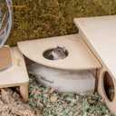Niteangel Animal Sand-Bath Box: - Acrylic Critter's Sand Bath Shower Room & Digging Sand Container for Hamsters Mice Lemming Gerbils or Other Small Pets (Triangle, Burlywood)