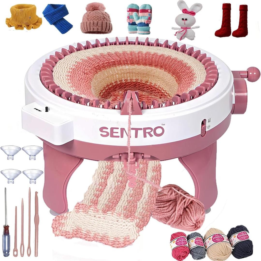 Sentro Knitting Machine,Sentro 48 Needles Knitting Machine with Row Counter Automatic Circular Weaving Spinning Knitting Loom Machine Kit for Adults and Beginners (Sentro Knitting Machine-48 Needles)