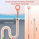 3 x 32 Inch Snake Hair Drain Clog Remover, Anti-Break Metal with Nylon Coating Drain Hair Removal Tool, Long Flexible Augers Cleaning Tools for Shower, Kitchen Bathtub, Bathroom, Toilet