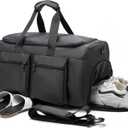 Seyfocnia Gym Weekender Bag for Men Women Travel Duffel with Wet Pocket Overnight with Shoe Compartment Carry On Travel Bag Gym Duffle Sports Bag-Black