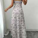 Floerns Women's Summer Floral Cami Long Dress Spaghetti Strap Wedding Guest Dresses (Purple, M)