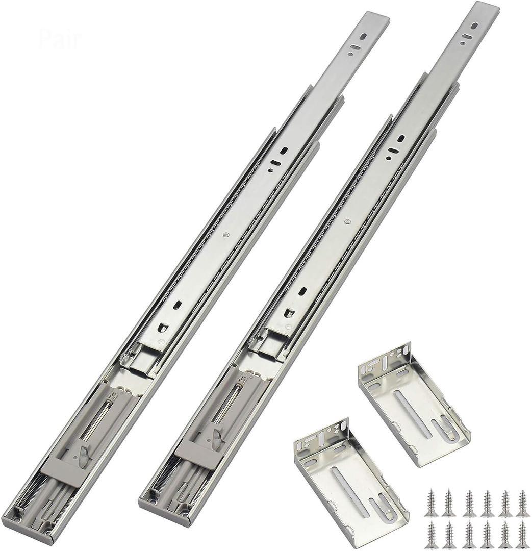 OCG Soft Close Drawer Slides 22 Inch (5 Pairs), Full Extension Ball Bearing Side Mount Drawer Slides for Cabinets with Face Frame, with Rear Mounting Brackets