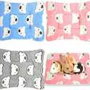 Jetec 3 Pcs Bunny Guinea Pig Beds Soft Bunny Mats Warm Guinea Pig Mat Small Animal Winter Bed Pads Fleece Sleeping Pads for Indoor Rabbit Hamster Squirrel Hedgehog Chinchilla Ferret(Bear)