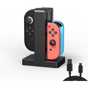 Charging Dock Compatible with Nintendo Switch & OLED Model Joycons.Joycon Charging Dock for 4 Switch Controllers,Charger Stand Station with Charging Cable