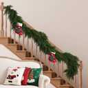 Artificial Christmas Garland  6FT Real Touch Norfolk Pine Garland for Mantle, Table, Fireplace, Indoor & Outdoor Use (1, 6FT)