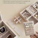 SONGMICS 2-Layer Jewelry Box, Jewelry Organizer with Handle, Removable Jewelry Tray, Jewelry Storage, Floating Effect, 8.1 x 9.4 x 4.3 Inches, Gift Idea, White UJBC165W01