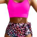 High Waisted Two Piece Bikini - Tummy Control Modest Swimsuit Bathing Suit | High-waisted for tummy coverage Adjustable tie straps for personalized comfort Side ties for a customizable fit (S)