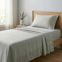 Beckham Hotel Collection Sheets Set King Size, 100% Cotton Sateen Fabric, Silky Smooth & Soft, Cool Touch, 16” Deep Pocket, 4-Piece, Aqua Gray