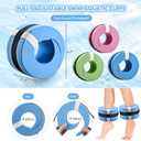 Wettarn 6 Pcs Foam Aquatic Cuffs for Adults Water Ankle Weights for Pool Exercise Swim Aquatic Ankle Cuffs EVA Arms Belt Adjustable Webbing for Swim Equipment, Quick Wear and Release, Blue Pink Green, 14.5 x 8 cm