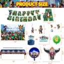 Birthday Party Decorations - Theme Children's Party Supplies Included Happy Birthday Banner, Backdrop, Hanging Swirls, Tablecloth, Cupcake Cake Toppers, Latex Balloons and Foil Balloons