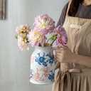 Pink Blue and White Pitcher Vase, 8 Inch Vintage Chinoiserie Ceramic Flower Vase, Rustic Retro Ice Cracked Antique Porcelain Vases for Home Farmhouse Table Centerpieces Shelf Decor
