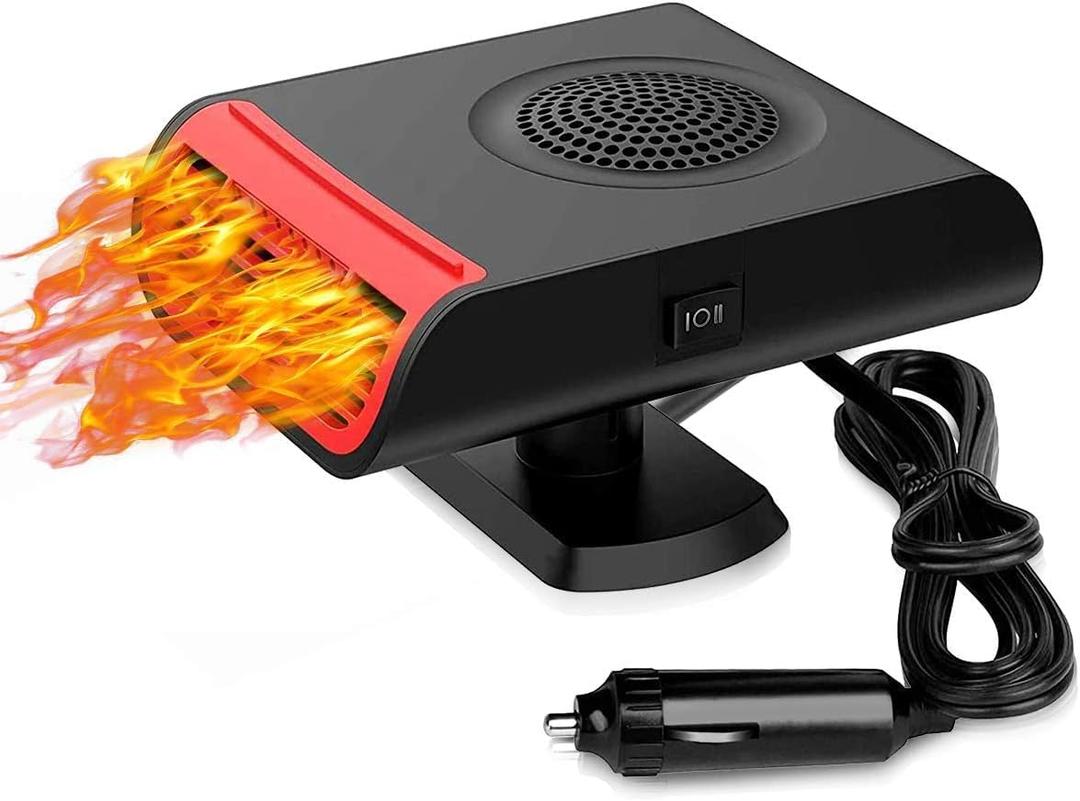 Car Heater, 2-in-1 Car Defroster with 360 Rotation for Instant Windshield Defogging Demisting, Fast Heating & Cooling Fan for All 12V Vehicles, Trucks, RV