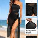 Aqua Eve Womens One Piece Swimsuits - Tummy Control One Shoulder Bathing Suit Cut Out Swimwear 2026 (Black, S)