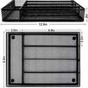 HaWare Utensil Drawer Organizer, Mesh Wire Silverware Organizer Divider for Kitchen, Stainless Steel Cutlery Flatware Storage Tray with Non-Slip Foam Feet, 5 Compartment, 12.5 x 9.2Inch, Black