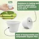CAMKYDE 4 oz Disposable Bagasse Fiber Souffle Cups 200pk, 100% Natural Biodegradable Compostable Condiment Cups Sample Cup Tasting Cup (White, Pack of 200)