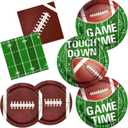 Football Plates and Napkins, 100Pcs Football Party Supplies Touchdown Paper Plates Napkins for Football Birthday Game Day Tailgate Party Decorations