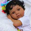 SCOM Realistic Reborn Baby Doll - 20 Inch Real Life Black Doll Girl, Lifelike African American Baby with Cloth Body & Vinyl Limb, Weighted Newborn Brown Dolls for Ages 3 4 5 6 + Gift