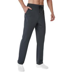 LETAOTAO 32/34/36/38 Inseam Tall Mens Joggers Sweatpants Extra Long Zipper Pockets Athletic Gym Track Pants (Large, Dark Grey)