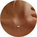 Gold Pearl Necklaces for Women Trendy 14k Gold Plated Dainty Necklace Simple Pearl Drop Single Charm Pendant Necklace Women's Jewelry Best Friend Birthday Gifts Gold Jewelry for Women