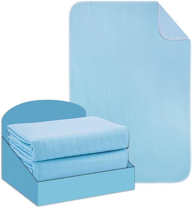 DAHAPYBOO Washable Underpads, 36"x54" 2 Pack Incontinence Bed Pads, Heavy Absorbency Reusable for Elderly, Kids, Adults and Pets, Waterproof Quick Drying for Bed, Sofa, Floor