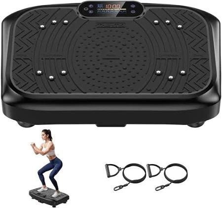 Vibration Plate Exercise Machine Weight Loss, Full Body Workout Vibration Plate Lymphatic Drainage, 199 Adjustable Speeds Power Shaping Vibrating Plate 450 Lbs Capacity Fitness Platform (Black)