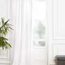 Solino Home White Linen Curtain 52 x 96 Inch, Light Filtering Rod Pocket Curtain 96 Inch, 100% Pure Linen European Flax Window Treatment Panel for Living Room, Bedroom - 1 Panel