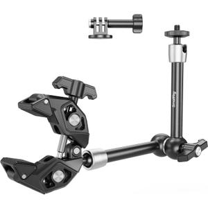 SMALLRIG Magic Arm Clamp Kit, Camera Mount Articulating Friction Arm w Super Clamp, w 1/4"-20 Screw and Thread Hole, for Camera, Light, Monitor, Webcam or Action Camera 1.5kg, for Table, Tube