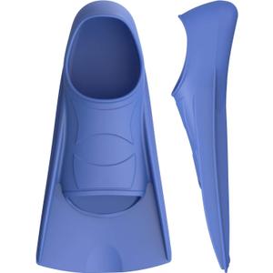 Gintenco Swim Fins, Kids Swim Training Fins for Lap Swimming, Travel Size Flippers with Mesh Bag, Silicone Swimming Fins for Kids Teens Adults Women Men (XXXS(Jr 10-11), Light Blue)