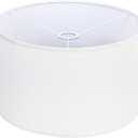 White Drum Lamp Shade 16" Top x 16" Bottom x 10" High, Large Linen Lampshades for Table Lamps & Floor Lamps, Cylindrical Lamp Shade Replacement with 3 Adapter Rings, Easy to Assemble