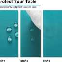 Hiasan 2 Pieces Turquoise Rectangle Tablecloth - Water Resistant and Spillproof Dining Room Washable Fabric Table Cloth for Dining Room, Polyester, 60 x 84 Inch