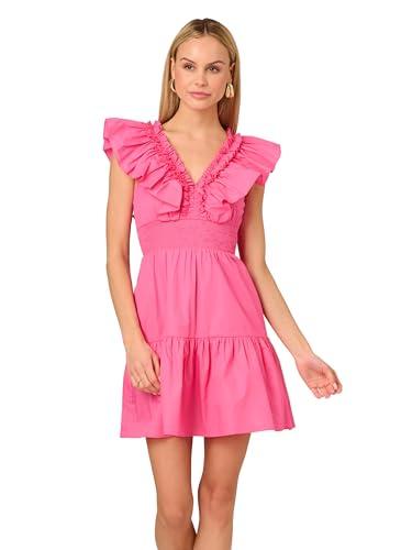 Adrianna Papell Women's Ruffle Short Dress, Magenta