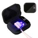 UV-C Toothbrush Cleaner, Portable Travel Cover for Manual/Electric Tooth brush, Magnetic Holder and Rechargeable Case for Any Size Toothbrush, Black