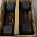 CAP Barbell 150 LB Rubber Coated Hex Dumbbell Hand Weight Set with Vertical Storage Rack | Black Handle