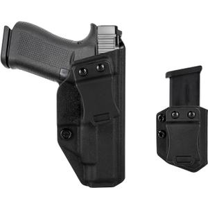 G48/48MOS/43X MOS IWB Holster Right Hand Fits Glock Models 48 /G48 MOS w/Rail/G43X MOS Pistol Holster & Universal 9mm/.40 Double Stack Mag Carrier IWB/OWB Magazine Holsters Concealed Carry