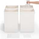 Trash Can 13 Gallon Disposable Cardboard (4 Packs with 8 Waste bags), 13 Gal Collapsible Portable Cans Perfect for Kitchen, Outdoor RV Camping, Party Events, Large Tall Pop Up Recycle Garbage bin