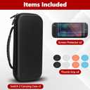2 x Old Canal Carrying Case for Switch 2, Switch 2 Travel Case with 10 Game Card Slots, Protective Hard Shell Carry Storage Cases for Switch 2 with Screen Protector, Thumb Grips