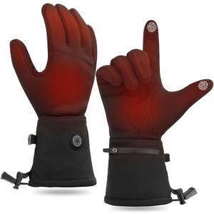 Heated Glove Liners for Men Women Rechargeable Heated Gloves with 3 Heat Settings, Thin Liners for Running Hiking Cycling Skiing Winter Activities, Size L