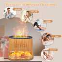 Fireplace Flame Diffuser & Himalayan Salt Lamp, 8 Colors Aromatherapy Diffuser Cool Mist Humidifier with Timer Auto Off Function for Home, Bedroom, Offie,Yoga