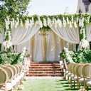 Wisteria Garland Artificial Flowers 2PCS 5.91FT/Peice Fake Wisteria Vines White Artificial Wisteria Rattan Silk Hanging Flowers for Wedding Arch Decorations Ceremony Garden Floral Decor