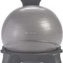 Gaiam Classic Balance Ball Chair  Ergonomic Stability Chair for Desk & Office | Yoga Ball Seat with Base, Air Pump, & Exercise Guide | Improves Posture & Core Strength (300 lb Capacity) (Cool Grey)