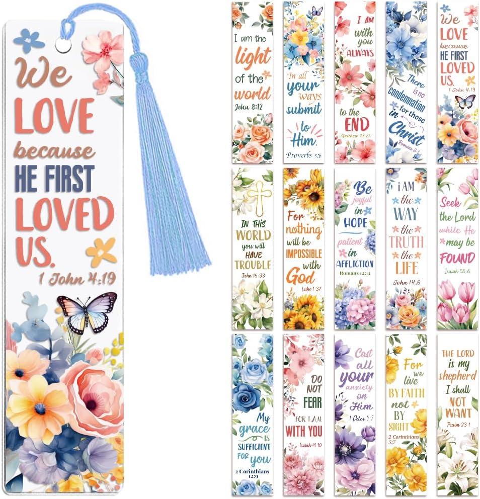 Peacoblue 30pcs UV DTF Bookmarks Wraps Transfer Stickers Bible and Scripture for Women Men Reading, Waterproof Bookmarkers Decal(No Blank Bookmarks) for Acrylic Plastic Metal Blank Bookmark