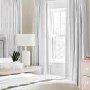 MIULEE Linen Texture Curtains for Bedroom Solid 100% Blackout Thermal Insulated Grayish White Curtains Grommet Room Darkening Curtains/Drapes for Living Room Nursery 52x72 Inch (2 Panels)