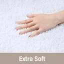 LOCHAS Bathroom Rugs Sets 3 Piece, Microfiber Bath Rug Set Non Slip Washable, Shaggy Toilet Rug Set Absorbent, Soft Cozy Bath Mat Set Quick Dry, White