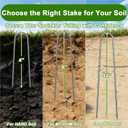 AAGUT 100x Metal Garden Stakes Tent Drip Line Irrigation Stakes,12 Inch Round Top Yard Chicken Wire Staples,Soaker Hose Tubing Spikes Landscape Fabric Staples, Sod Fence Lawn Ground Weed Barrier Pins