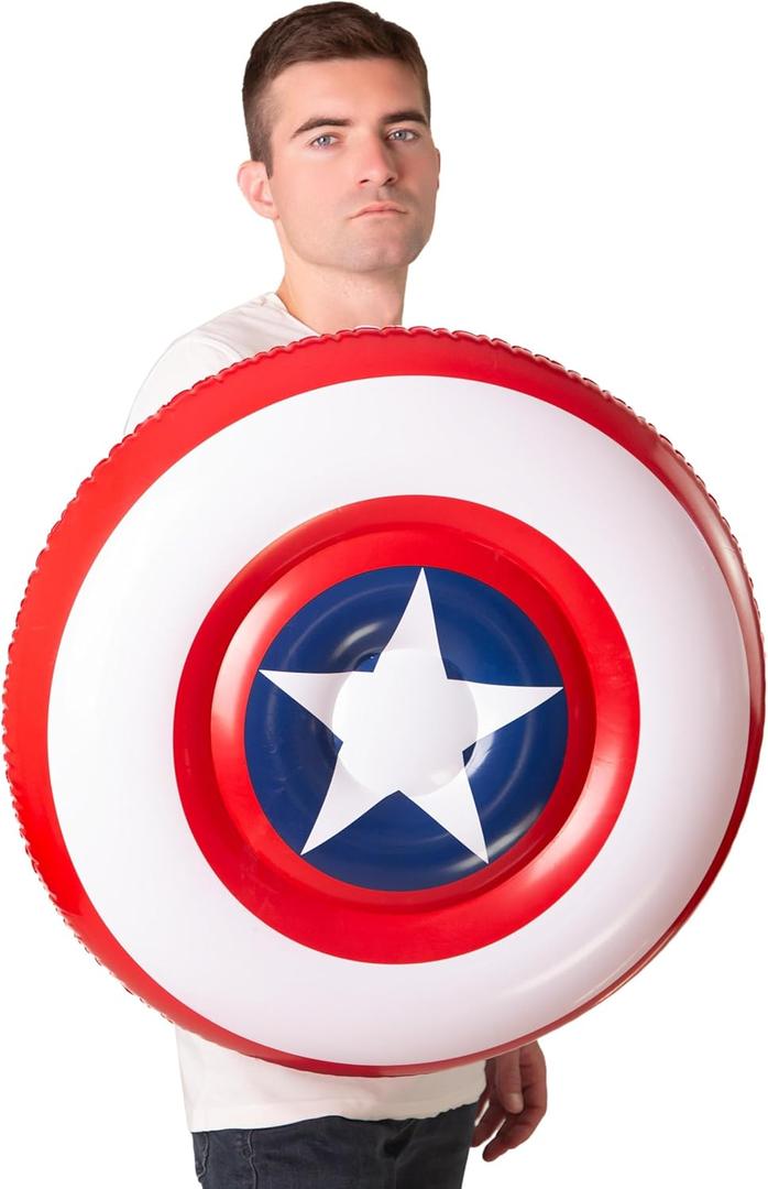 Inflatable USA Shield 24 inch America Shield Costume for 4th of July Mens Adult Womens Accessories Halloween (One Size, Multicoloured)