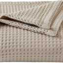 100% Cotton Waffle Weave Bed Blanket | Soft, Breathable, and Lightweight Blanket for All-Season | Perfect for Layering | Brielle Collection (King, Taupe)