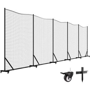 MR Ball Stop Net System, Movable Heavy Duty Backstop Net, 2 in 1 Multi-Sport Stop Netting, Ball Barrier Sports Practice Barrier Net for Professional, College and Grade School Training (50 Ft)