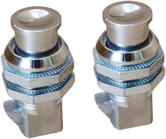 Push Button Latch for Perpendicular Door Configurations Latches for Boat Tool Box Push Close Latch Industrial Grade Lock for Glovebox Radio Box Marine Boat Applications (2PCS, Silver-1)