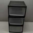 IRIS USA 14.5 Qt. Plastic Drawer Storage Organizer Stacking Drawers, 3-Pack, Stackable Unit with Sliding Drawer for Clothes Bedroom Kitchen Under Sink Pantry Craft Room Bathroom Dorm Office, Black